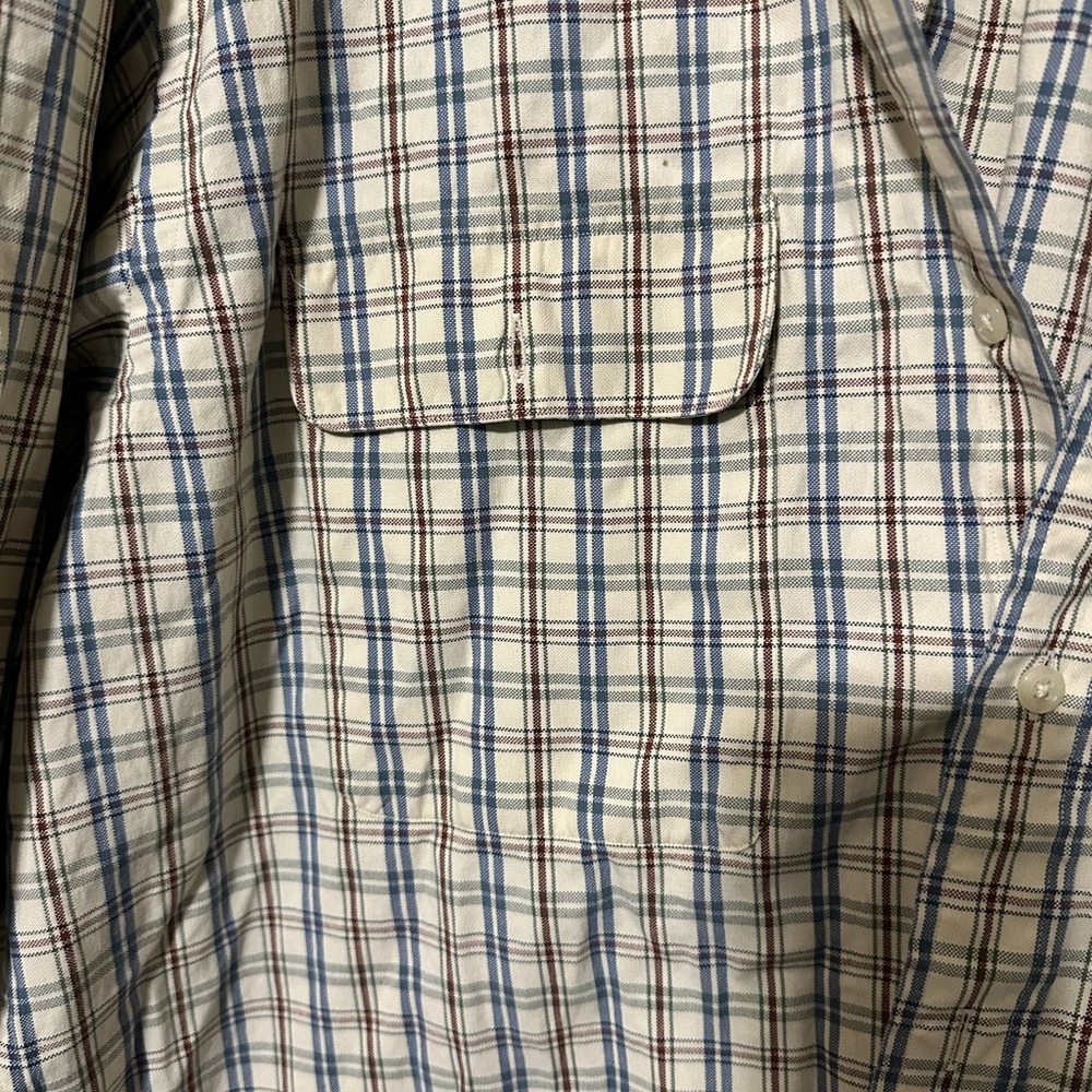 Ralph Lauren Blue and Cream Plaid Shirt large